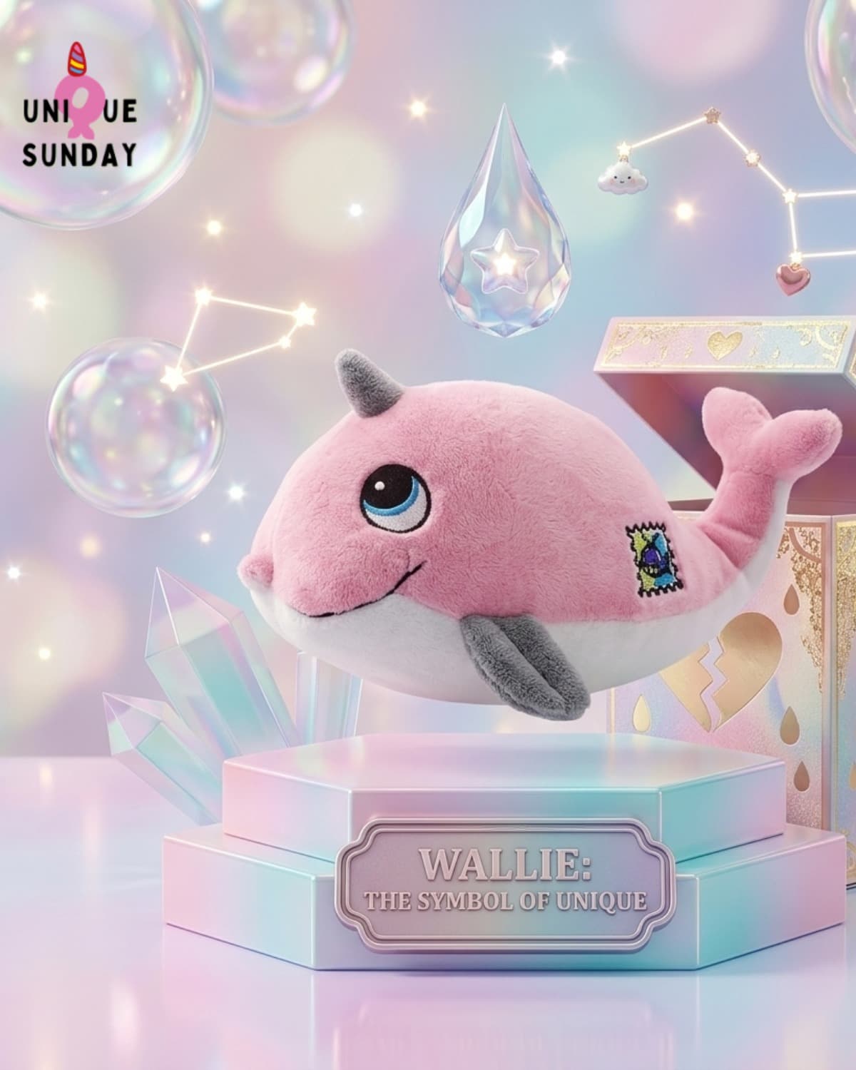 Wallie - Unicorn Whale Plush Toy